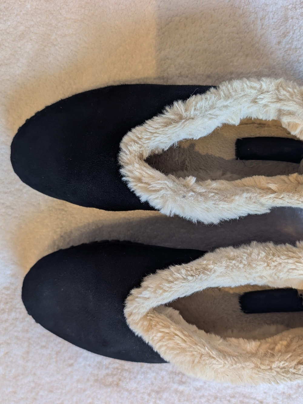 Ilse Jacobsen Hornbaek Tulip Black Faux Fur Platform Clog Slipper EU 38 US 7.5